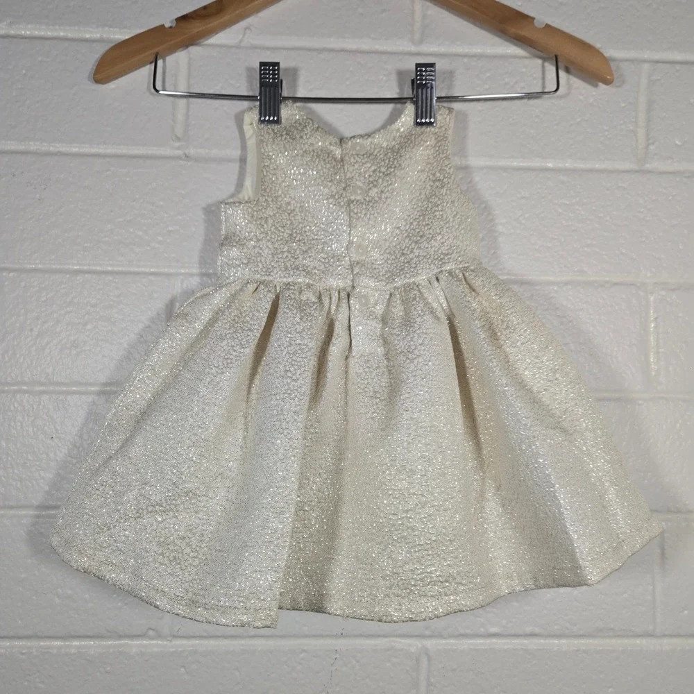 Carter's Gold Metallic Bow‎ Dress Baby Girl 6M Easter Party Special Occasion